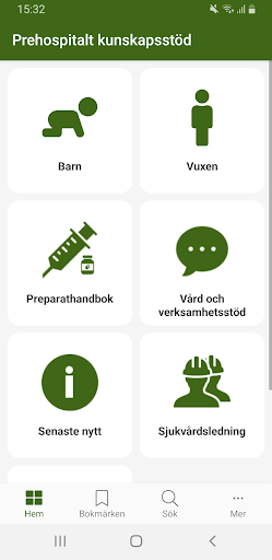 Android application Prehospitalt kunskapsstöd screenshort