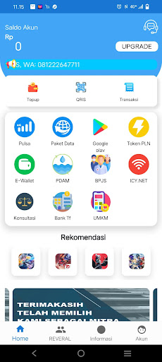 Android application ICY MOBILE Paymet screenshort