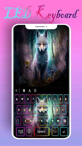Android application Little wolves Neon Keyboard screenshort