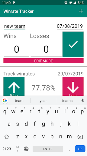 Win Rate Tracker Screen 2