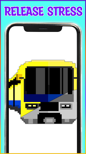 Trains Pixel Art Coloring Book Screen 2