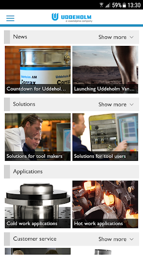 Android application Uddeholm Steel Handbook screenshort