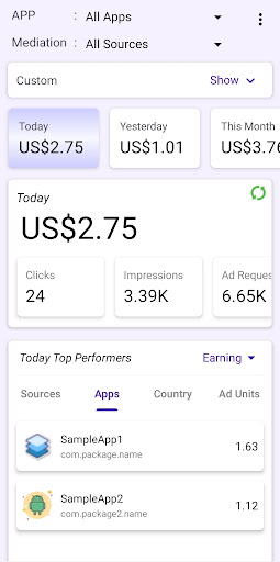 Android application AdReporter - Ads Earning Dash screenshort