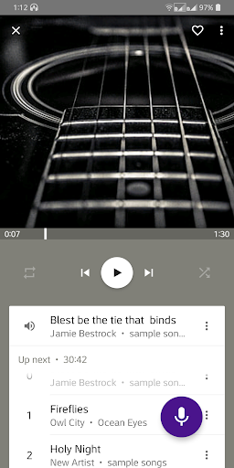 Musica Voice Control Player Screen 2