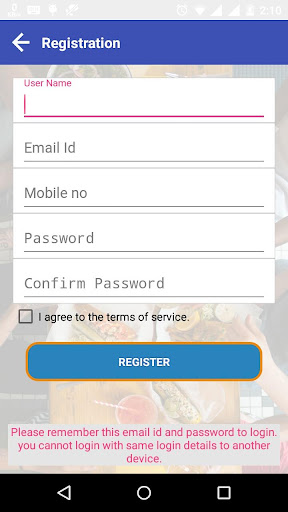 Track My Canteen Screen 2