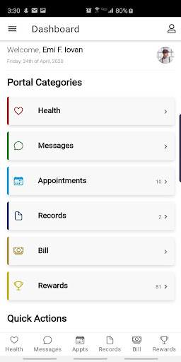 Android application PatientHub 360 screenshort