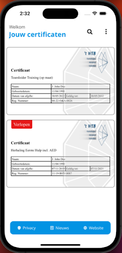PasjesApp Screen 2
