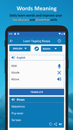 Tagalog Bisaya Dictionary Screen 3