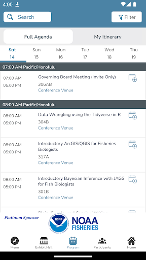 AFS Events Screen 3