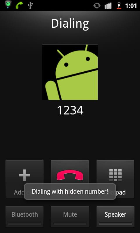 Android application Hide Number (Caller Id) screenshort