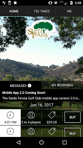 Android application Santa Teresa Tee Times screenshort