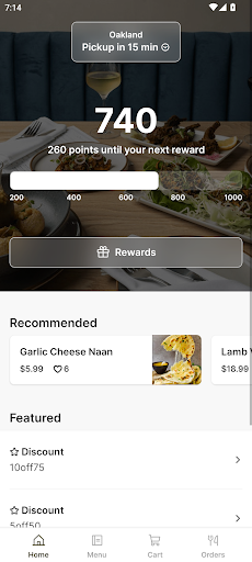 Android application Noor Indian Fusion Kitchen screenshort