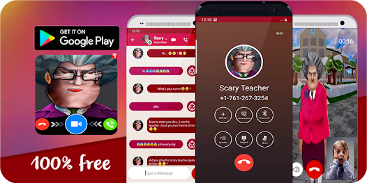 video call from scary teacher, 1.0 APK + Mod (Unlimited money) untuk android