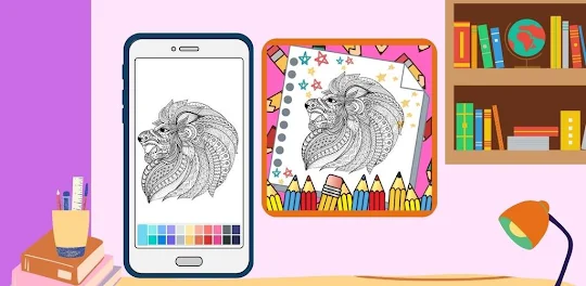 Lion Mandala Coloring Game