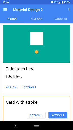 Android application Material Design 2 screenshort