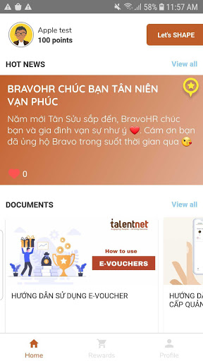 Android application WE SHAPE screenshort