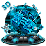 3D Satellite Tech Theme icon