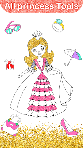 Screenshot of Glitter Coloring Book: Dresses