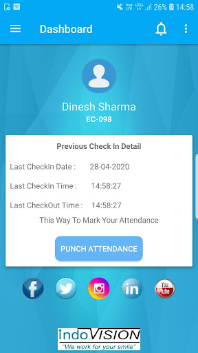 Android application Indovision HRMS screenshort
