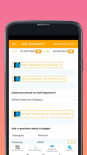 Voice Expense-Budget Planner Screen 3