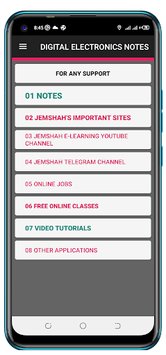 Android application DIGITAL ELECTRONICS NOTES screenshort