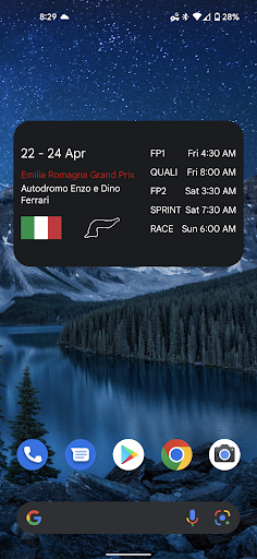 Android application F1 Schedule Widget screenshort