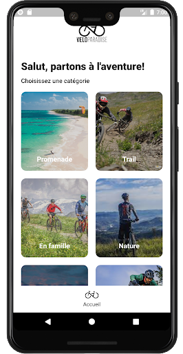 Android application VeloParadise (Suivez-le guide) screenshort