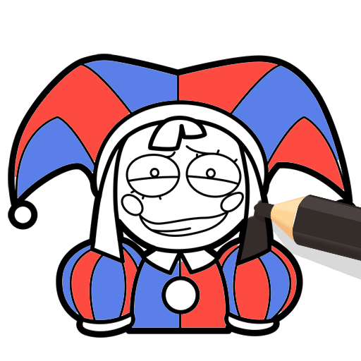 Coloring Virtual Pomni ASMR logo