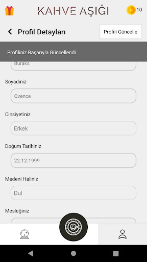 Android application Kahve Aşığı screenshort