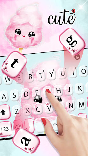 Pink Cotton Candy Keyboard Bac Screen 2