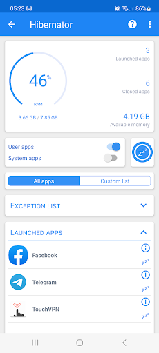 Hibernator: Force Stop Apps - Tools - apps