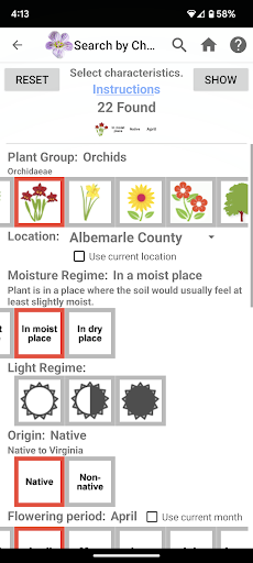 Screenshot of Flora of Virginia