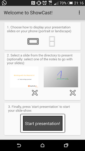 Android application ShowCast screenshort
