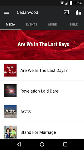 Android application Cedarwood Church screenshort