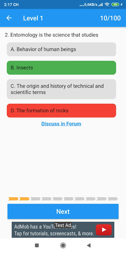 General Knowledge Quiz Screen 3