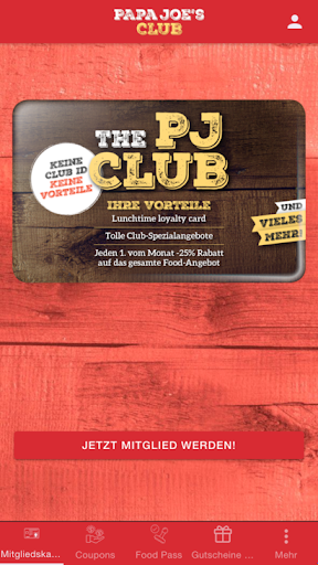 Android application Papa Joe's Club screenshort