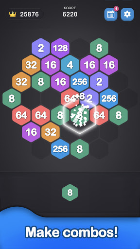 2048 Hexagon-Number Merge Game Screen 2