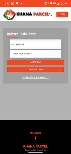 Android application Khana Delivery screenshort