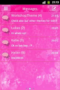 Pink Star GO SMS Theme Unknown