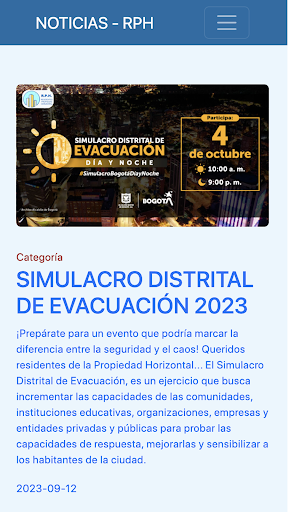 Android application RPH - NOTICIAS screenshort