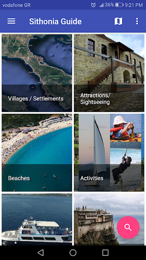 Android application Sithonia Smart Travel Guide screenshort