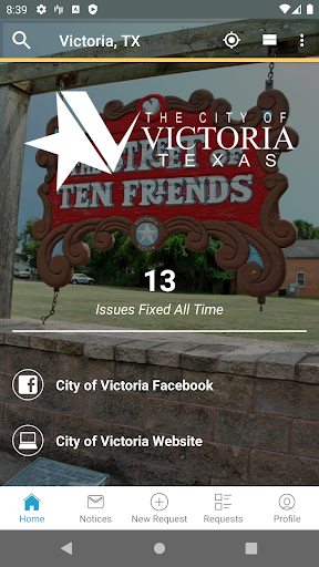 Android application Victoria, Texas 311 screenshort