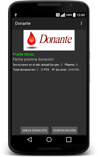 Android application Donante screenshort