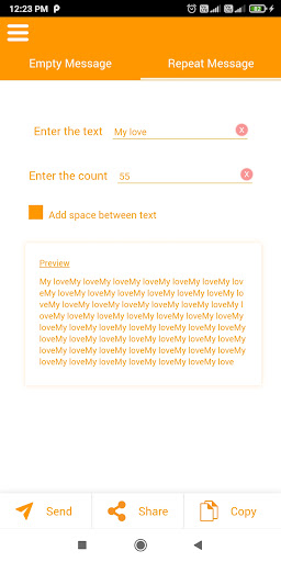 Blank empty text chat message Screen 3