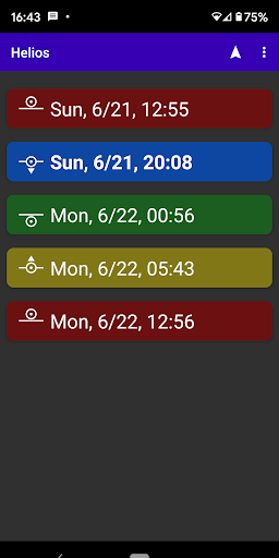 Android application Helios screenshort