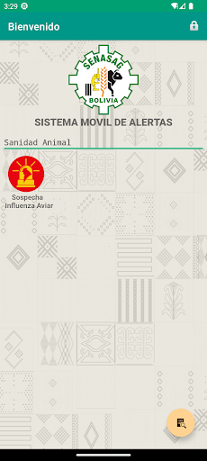 Android application ALERTAS SENASAG BOLIVIA screenshort
