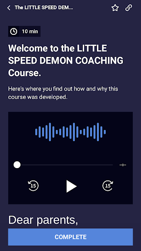 SPEED DEMON COACHING Screen 2