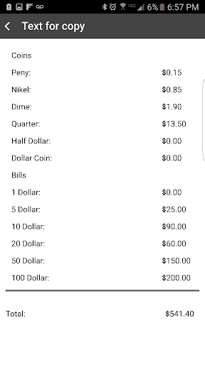 Coin Counter by Weight Screen 3