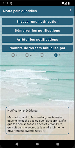 Android application Pain quotidien screenshort