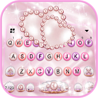 Тема для клавиатуры Pink Pearl Luxury Heart